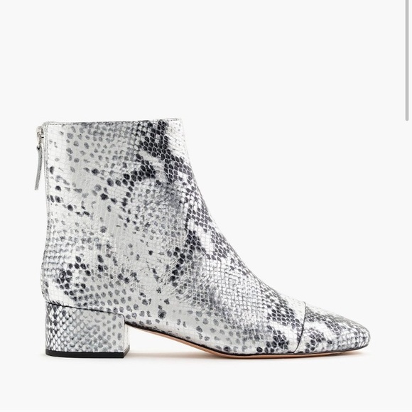 J. Crew Metallic Snake-embossed Roxie Ankle Boots - Picture 2 of 12